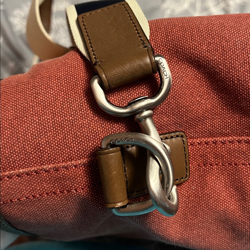 Coach Heritage Web Canvas Pieced Stripe tote bag in canvas with leather trim - Picture 4 of 11